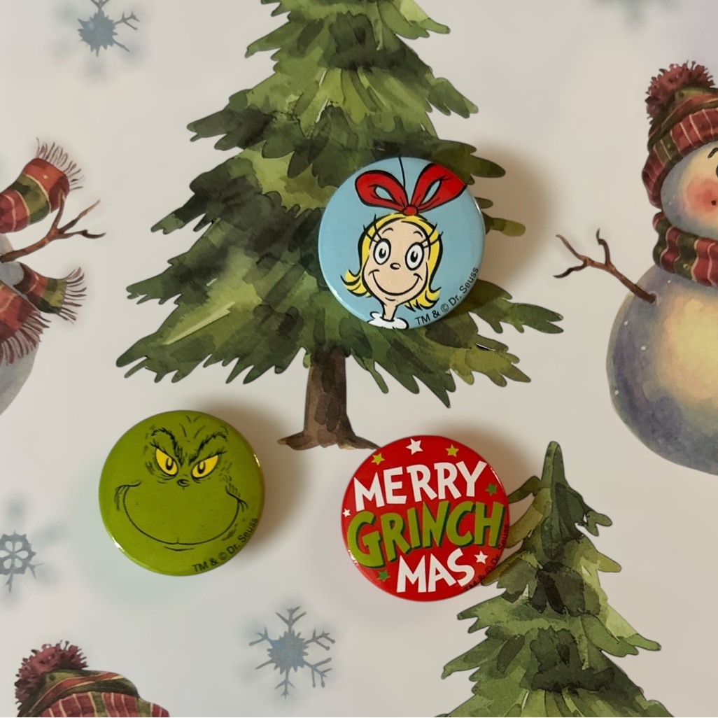Merry Grinchmas Button Pin Set (3pc) | Dr. Seuss Christmas Collection